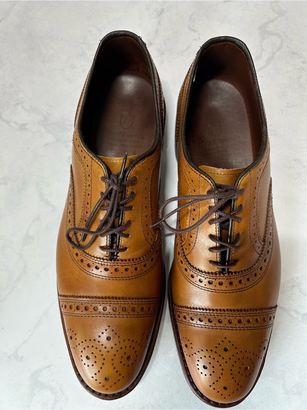 Allen Edmonds Strand 1635 Walnut Leather Cap Toe Oxford Shoes Mens 8 D USA